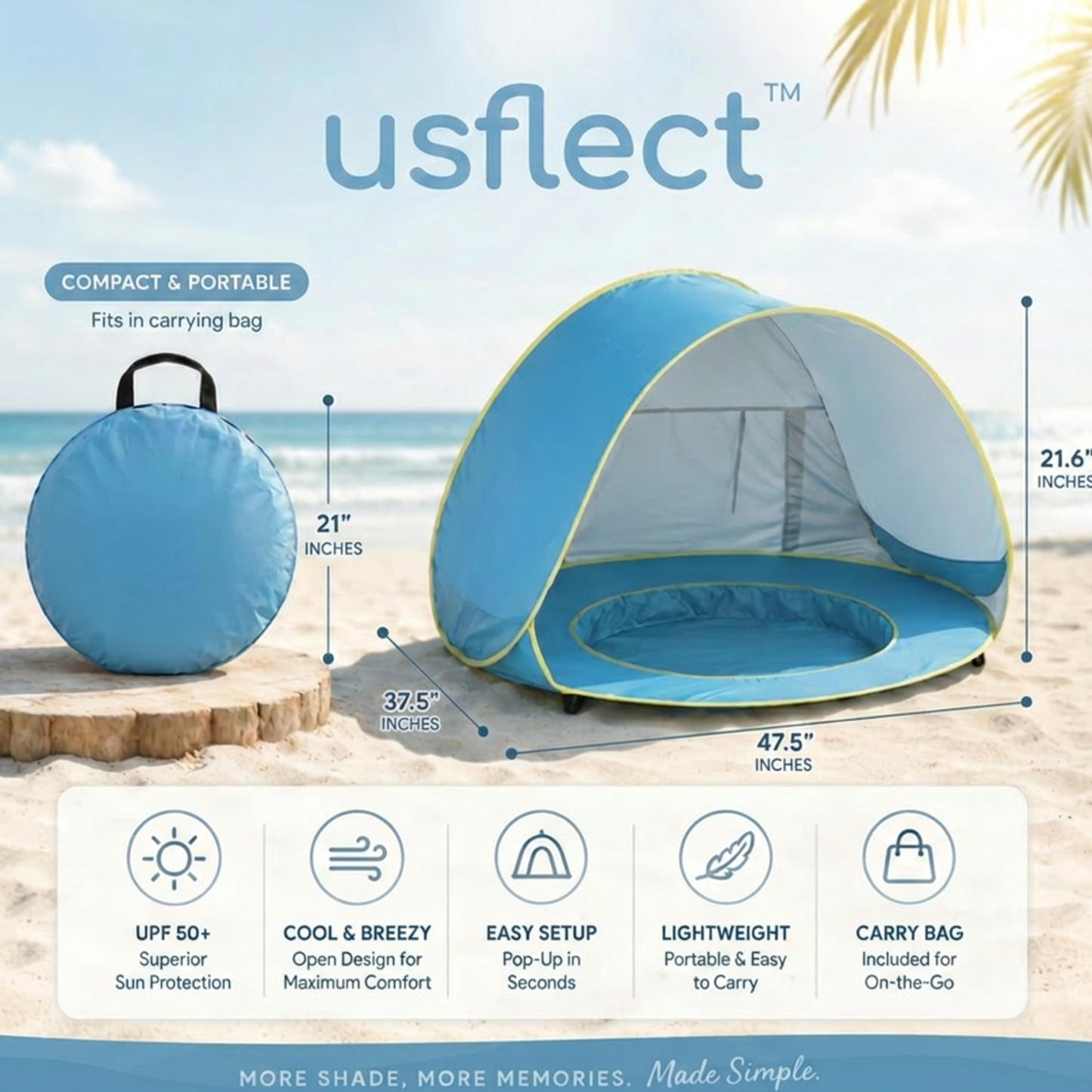 Usflect™ SplashNest – Portable Baby Beach Tent